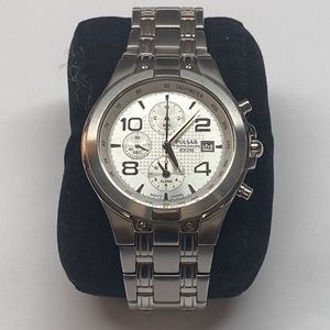 Pulsar by Seiko Stainless Steel Chronograph Tachymeter 43mm Watch YM62-X169